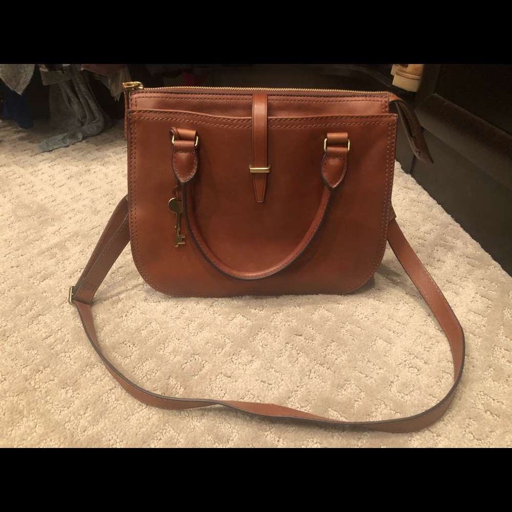 Fossil leather handbag